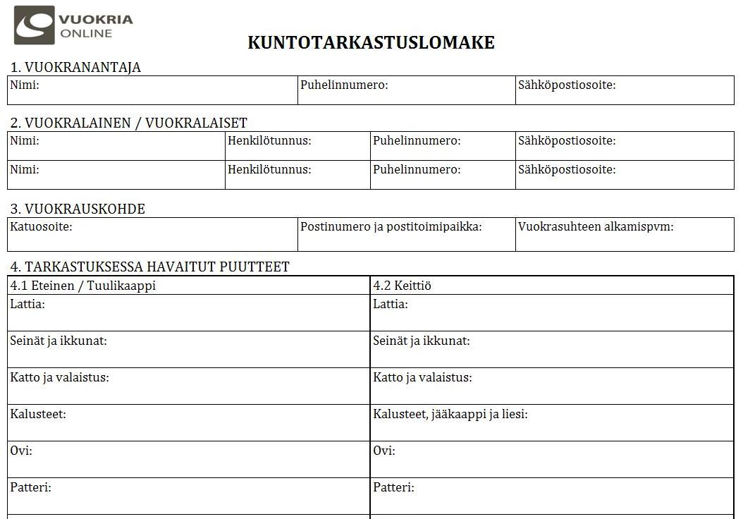 Talon kiinteistön vuokrasopimus